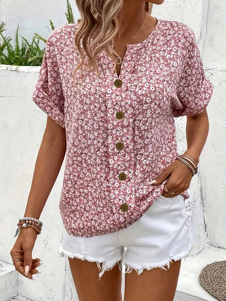 Aubrey - Stylish Buttons Summer Top
