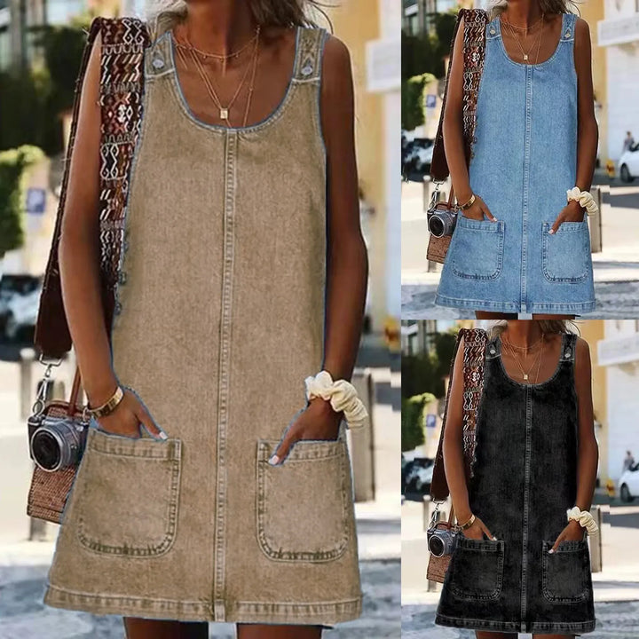 Kiara - Sleeveless Denim Mini Dress