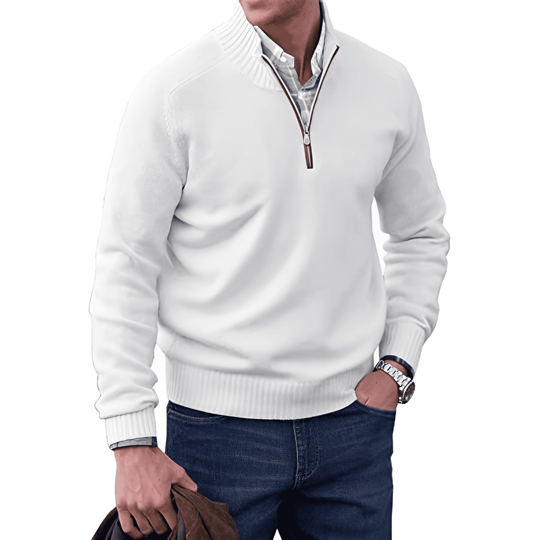 Marvin™ - Ribbed Quarter Zip Sweater