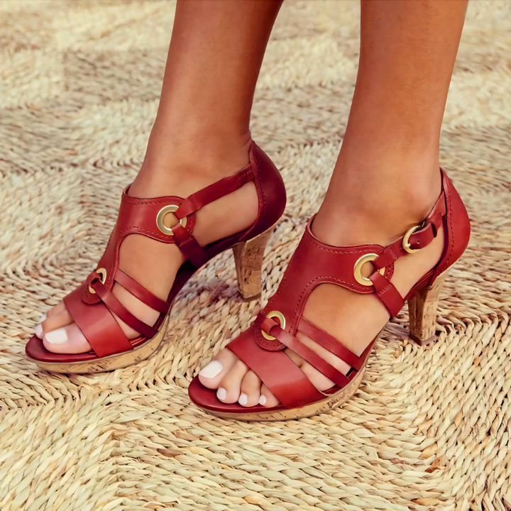 Claire | Strappy Leather Heels