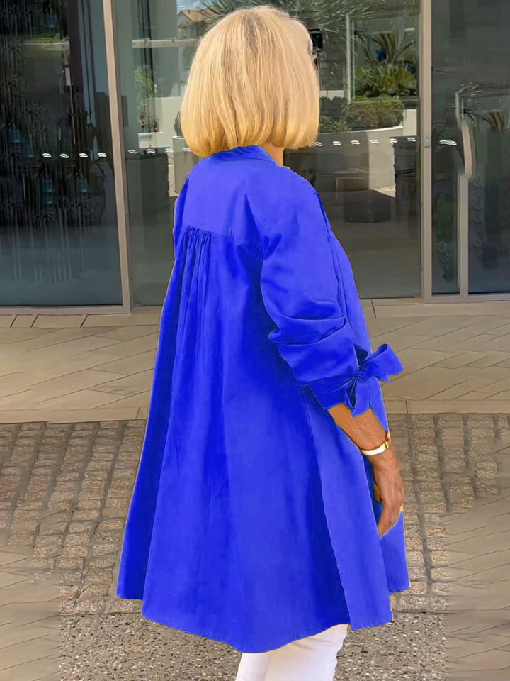 Mia™ - Long Buttoned Cotton Shirt Jacket