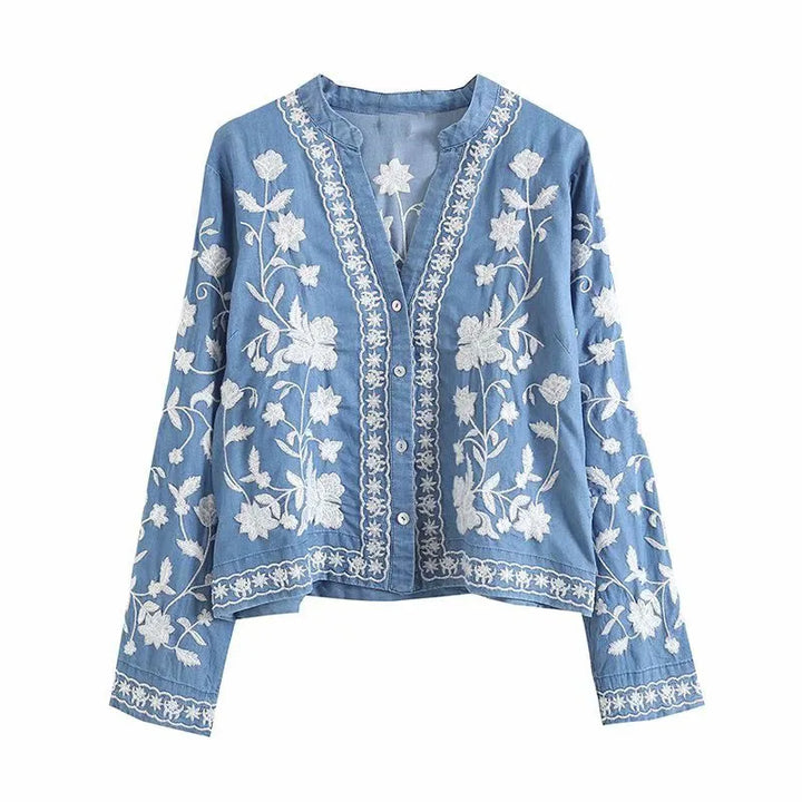 Boho™ - Denim Bloom Cardigan