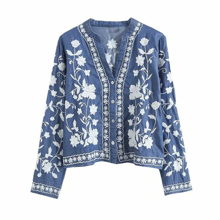 Boho™ - Denim Bloom Cardigan