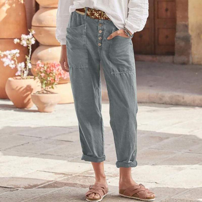 Camille | Relaxed Cotton Pocket Trousers