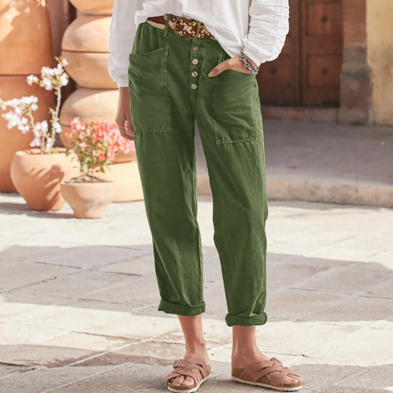 Camille | Relaxed Cotton Pocket Trousers