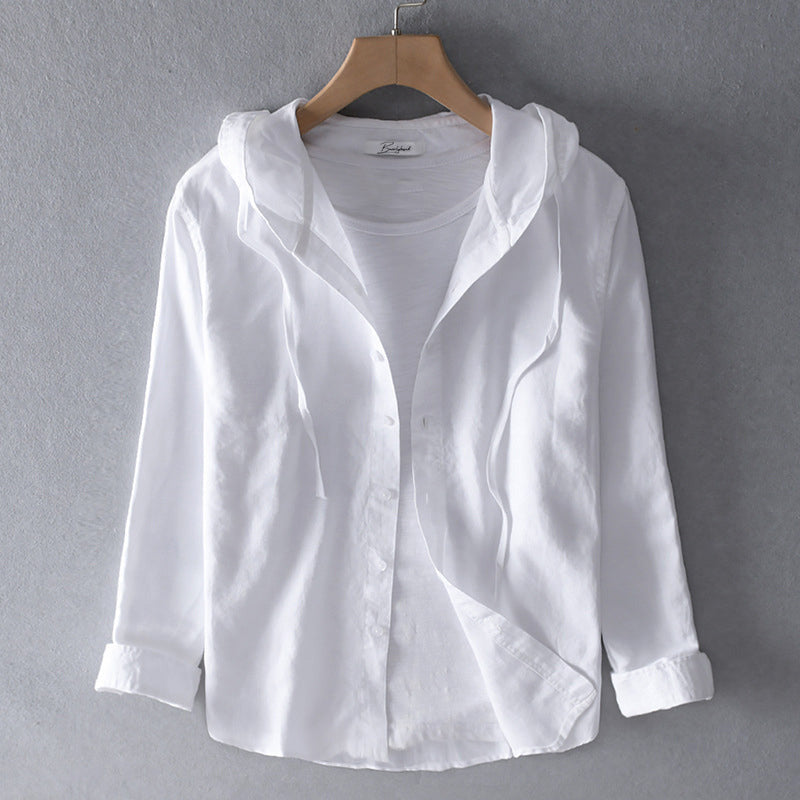 Chloe - Lightweight Hooded Linen Shirt