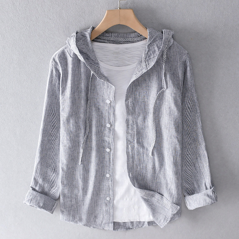 Chloe - Lightweight Hooded Linen Shirt