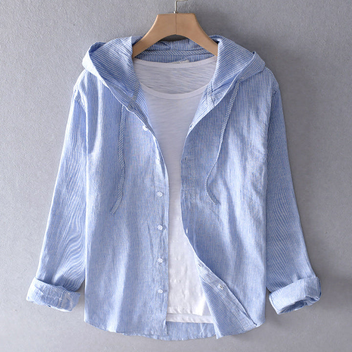 Chloe - Lightweight Hooded Linen Shirt