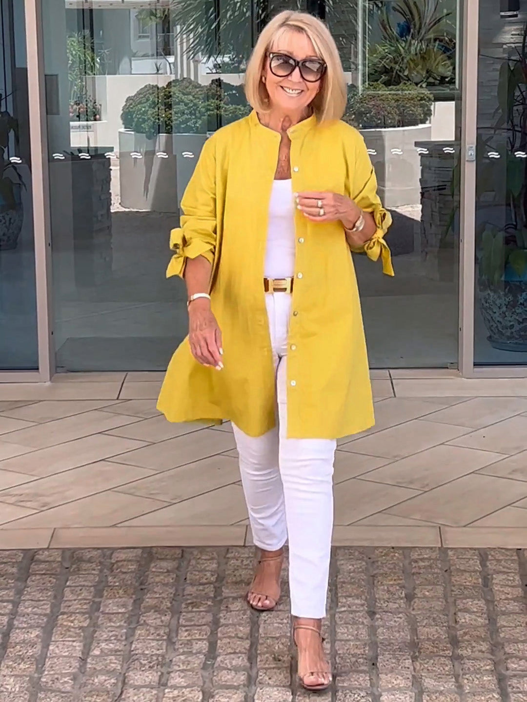 Mia™ - Long Buttoned Cotton Shirt Jacket