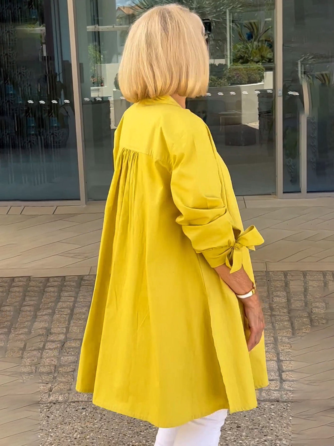 Mia™ - Long Buttoned Cotton Shirt Jacket