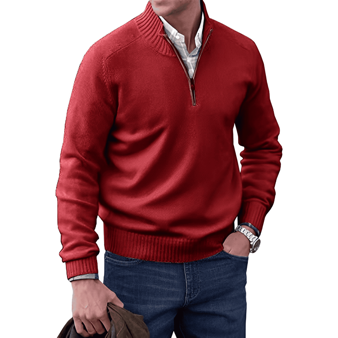 Marvin™ - Ribbed Quarter Zip Sweater