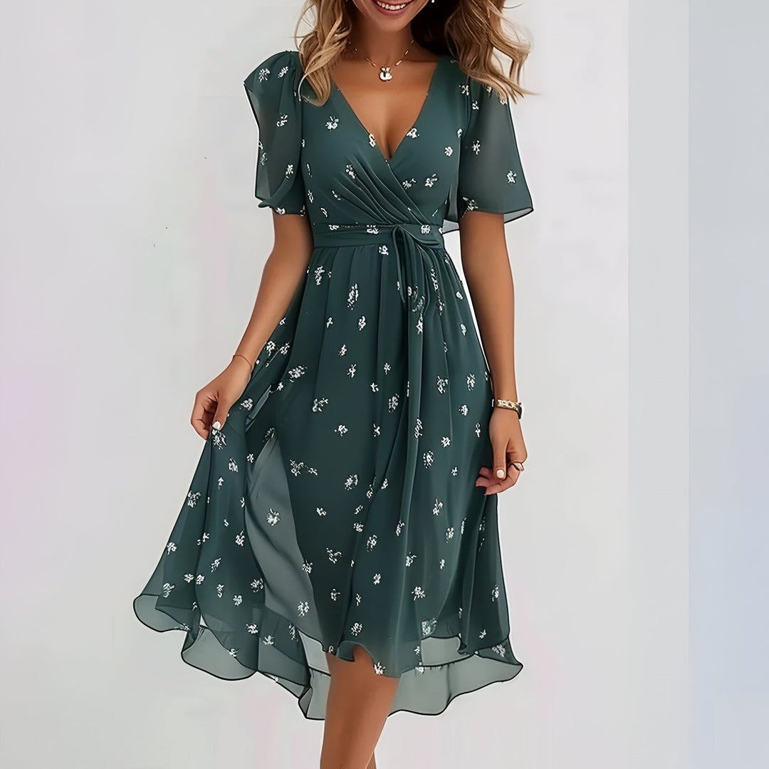 Olivia | Midi Dress with Short Sleeves